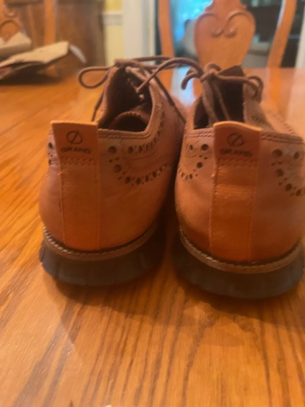 Cole Haan Men's Tan Wingtip Brogue Oxfords